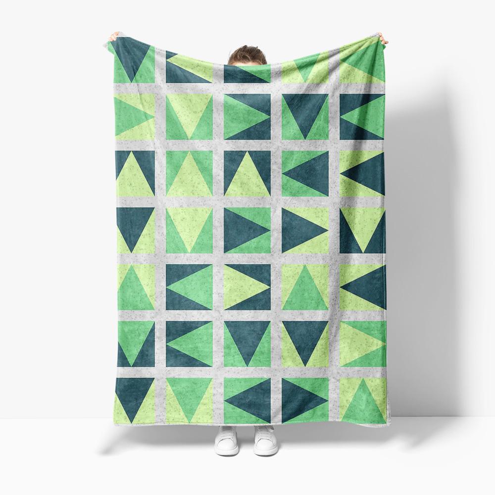 

Trendy Geometric Triangle Blanket for Sofa Bed Travel Camping Living Room Office Conditioning Blanket for All Seasons Gifts 75x100cm