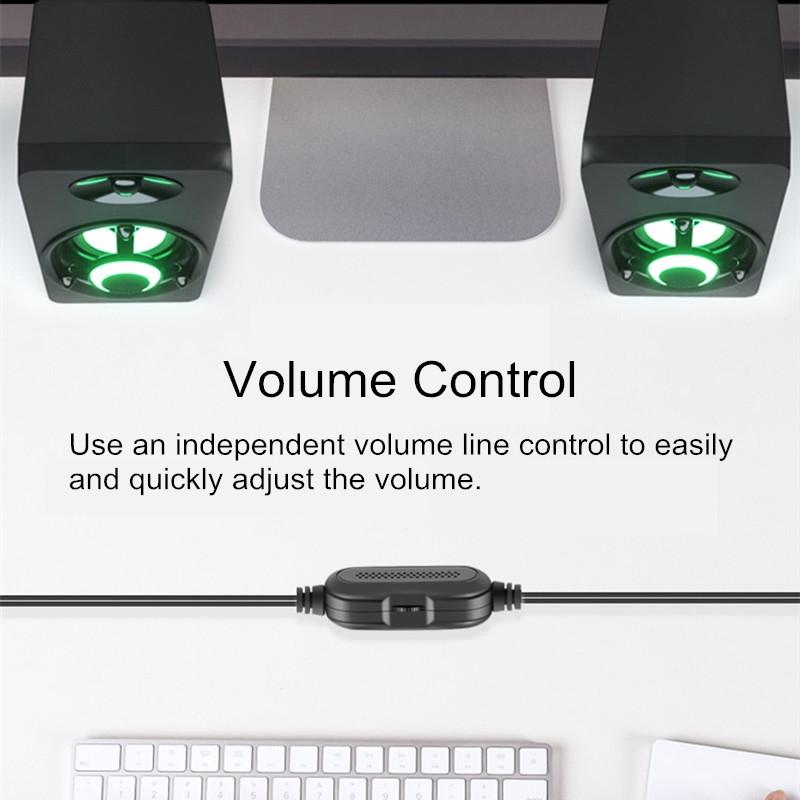 LED Light 2.1 Desktop Computer Speaker Heavy Bass Subwoofer Combination Speaker USB Power Supply For Cellphone PC Laptop 3W