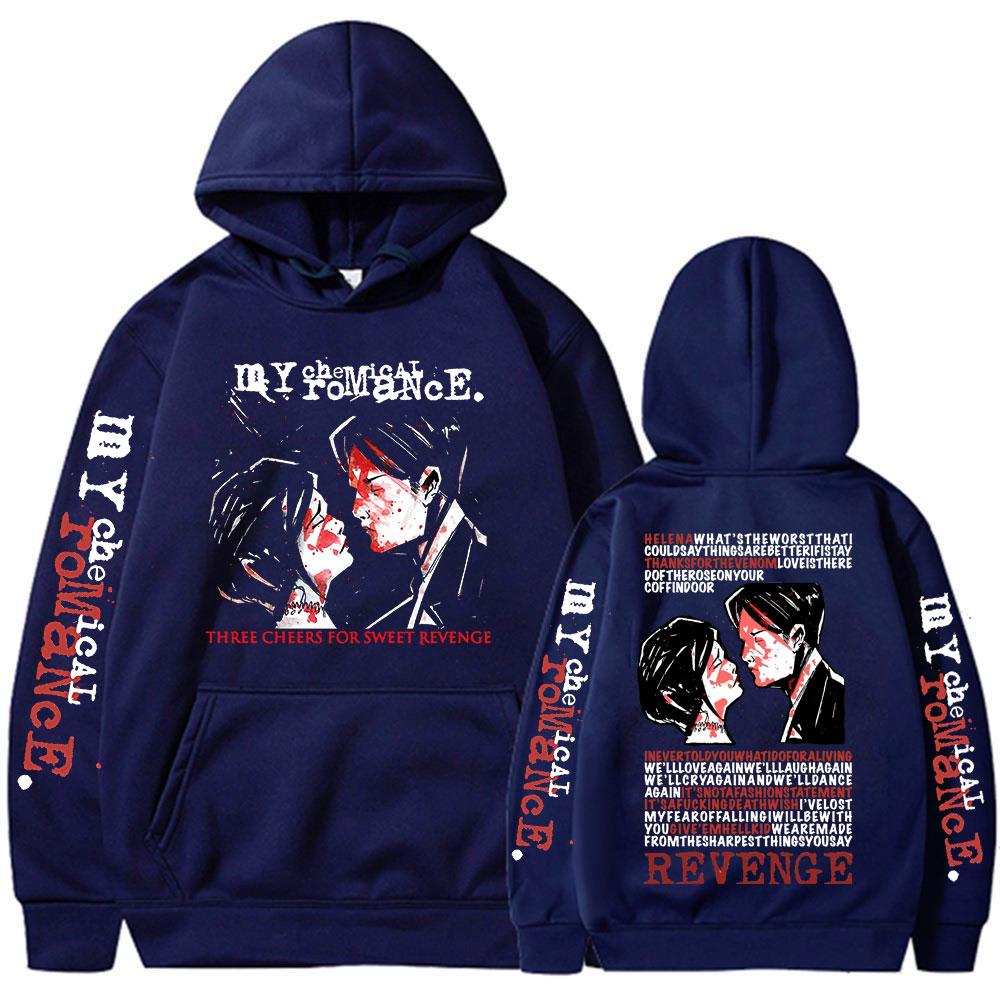 

My Chemical Romance Punk Band Hoodies Three Cheers for Sweet Revenge Hooded Sweatshirts Men s Women Clothing Oversized Pullovers 3XL