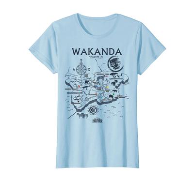 Marvel Black Panther Kingdom of Wakanda Map Graphic T-Shirt