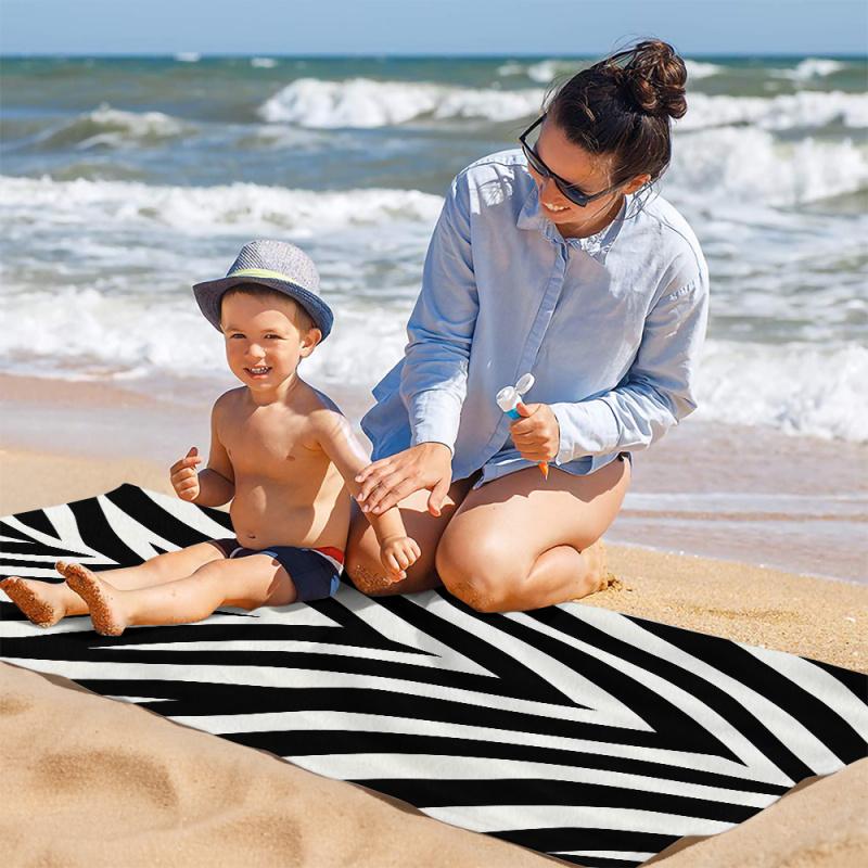 Klassiek Dierenhuid Print Strandlaken Zwembadlaken Kampeertowel Badhanddoek Deken Sneldrogend Wild Buiten Vakantie Handdoek