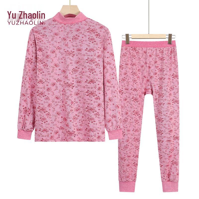 

YUZHAOLIN Women s Half-High Collar Thermal Underwear Set L