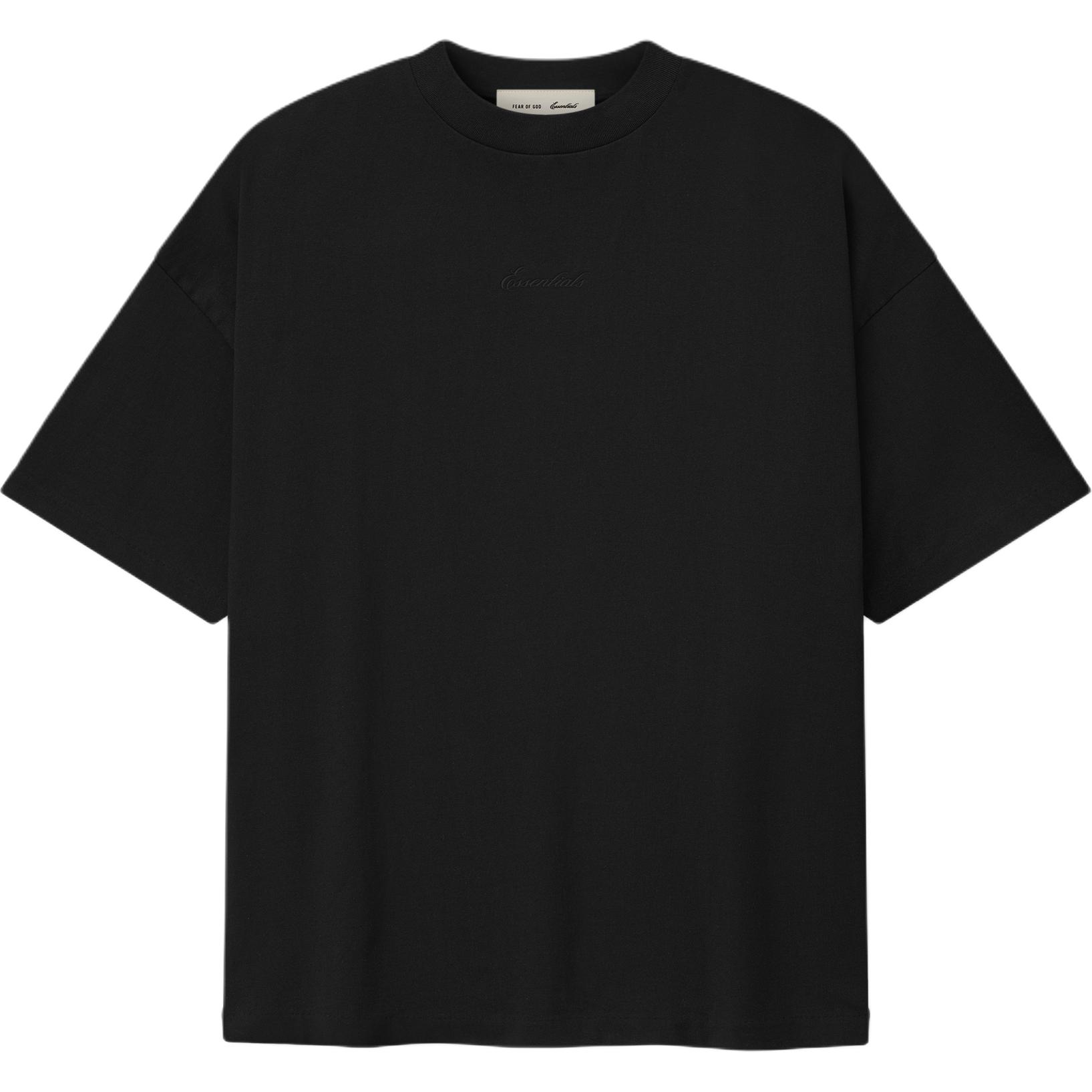Fear Of God Essentials SS26 Signature 90s Short Sleeve Tee Unisex Tops Black 125SP264591F M