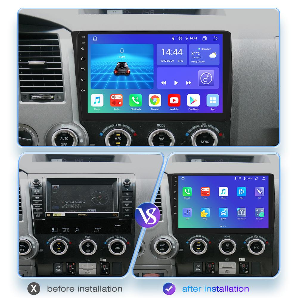 Hizpo 9 Inch Head Unit 2Din Car Android Radio Multimedia Player for Toyota Tundra Sequoia 2 Din Autoradio Video GPS Navi WiFi Carplay 4G DSP DVR Cam