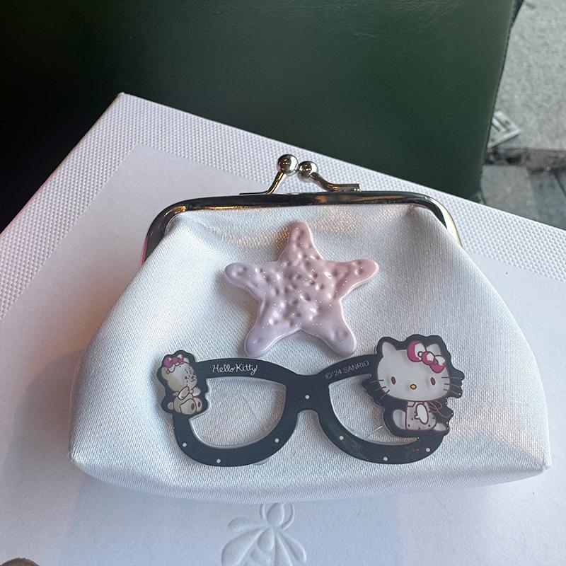 

Креативные очки Hello Kitty Кошелек для монет Y2K Кошелек с кошкой Милый кошелек для мелочи Hello Kitty Сумка для хранения наушников и ключей