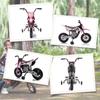 Electric Motocross Bike for Kids, Ages 3-6, 2 x 12V Motors, 5 km/h, 109.5 x 60 x 72.5 cm, Pink