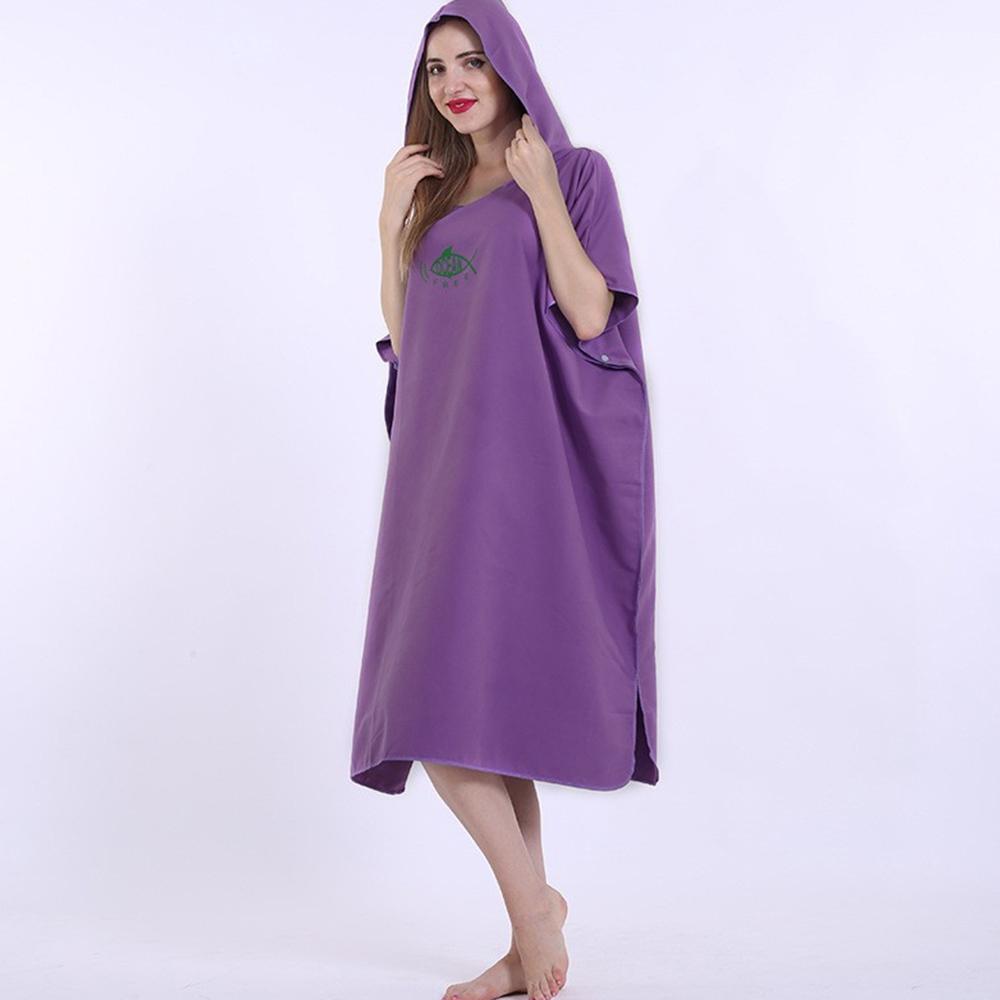 Пляжное пончо-полотенце, халат для переодевания, пончо для серфинга, легкое пляжное полотенце для серфинга, быстросохнущее махровое пончо для серфинга 110 x 90CM