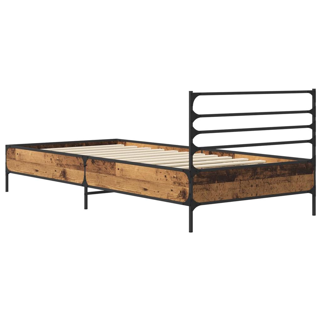 Bed Frame Reclaimed Wood Look 80 x 200 cm Engineered Wood