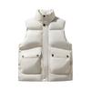 Men's Solid-color Casual Vest, Men's And Women's Style Zipper Stand-up Collar With Cotton Warm Sleeveless Vest