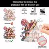 8in Christmas Candy House Miniature Acrylic 2D Desktop Decorative Piece Colored Family Village Theme Festival Statue Home Decor