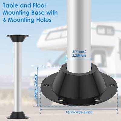 2 Stück Wohnmobil Tischbein Basis Aluminiumlegierung Wohnmobil Sockeltisch Rostfrei Wohnmobil Tisch Bodenmontagebasis für Wohnmobil Dinette Tisch