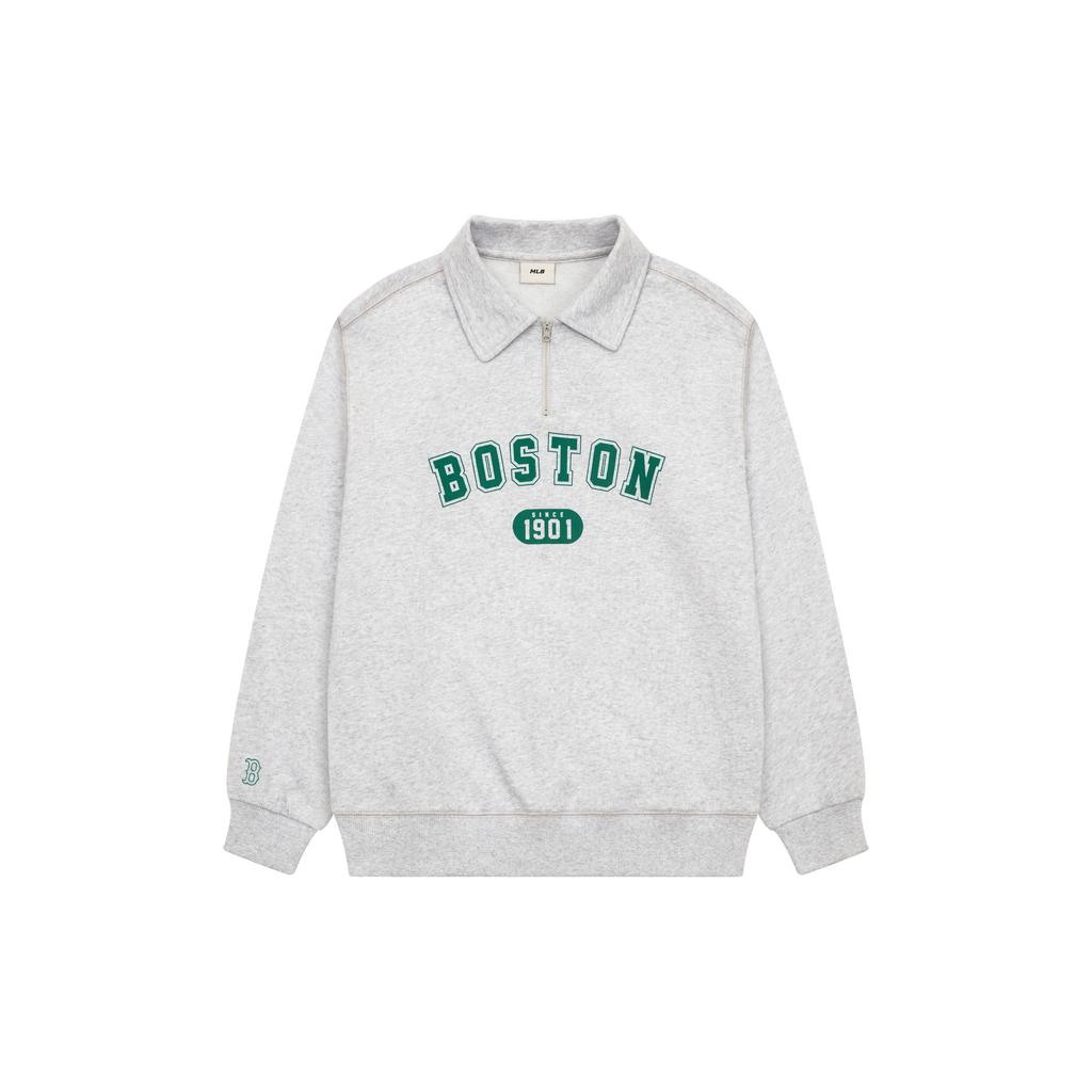 New MLB Boston Red Sox Basic Collection FW24 Sweatshirt Long-Sleeved Unisex Light Gray 7AMTBV131-43MGL