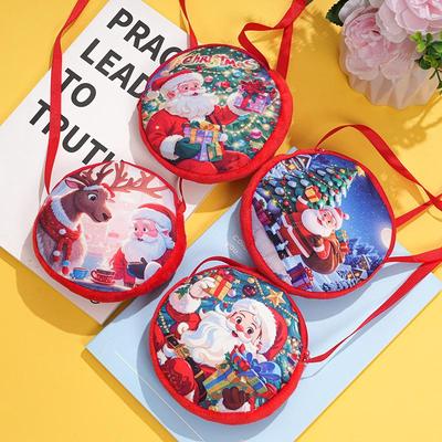 Santa Claus Coin Purse: Round Tinplate Earphone Bag for Christmas, New Year, and Children's Day Gifts