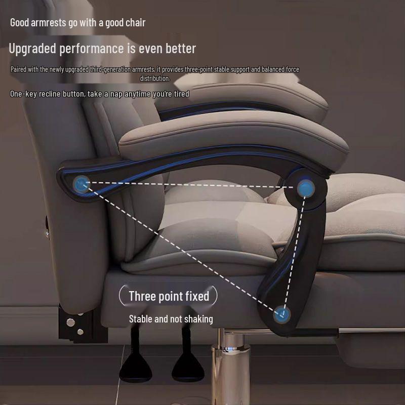 Ergonomic Reclining Computer and Gaming Chair with Lumbar Support and Adjustable Height for Comfortable Long Sitting.