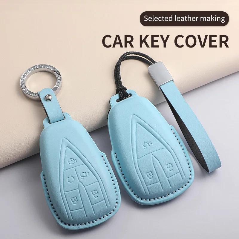 For Changan UNIT UNIK CS35PLUS CS55 PLUS CS75 PLUS Oshan X7 X5 Car Keychain Protective Cover PU Leather Car Key Case Cover