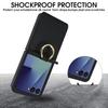 Premium Leather Crossgrain Card Pocket Phone Case For Samsung Galaxy Z Flip 8 7 6 5 4 With Metal Ring Holder Shockproof Cover