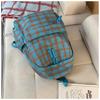 Simple Plaid Nylon Backpack Retro Large Capacity Casual Backpack with Multiple Pockets Suitable for Daily and Student Use