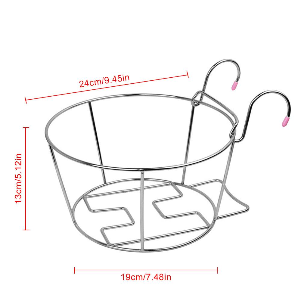 Hanging Plant Shelf Balcony Flower Pot Stand Stainless Support Tray for Railing Outdoor Fence