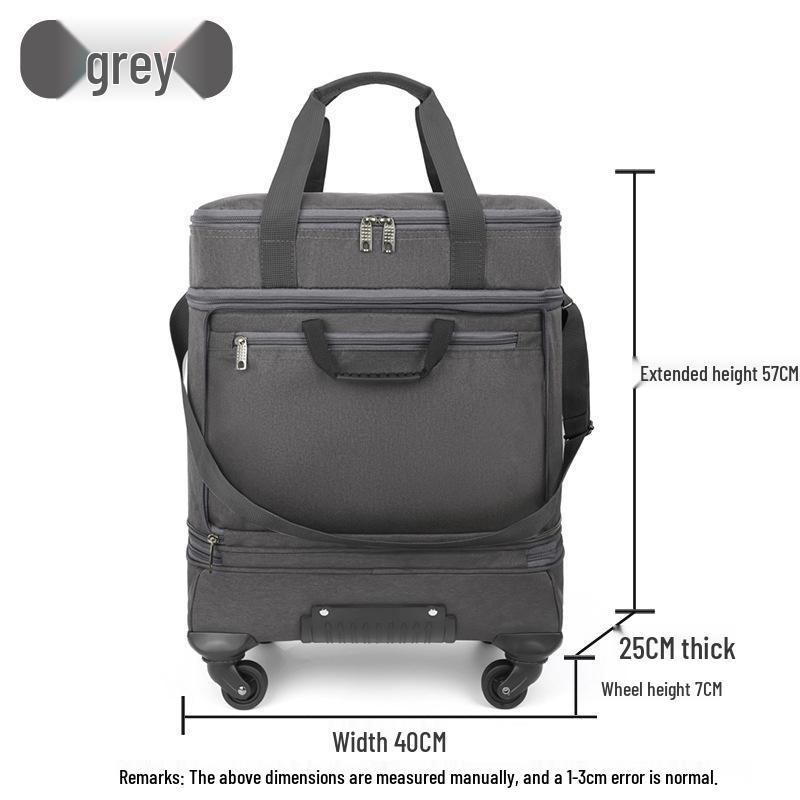 Men's Portable Foldable Travel Luggage with Wheels - Ideal for One-Day Trips