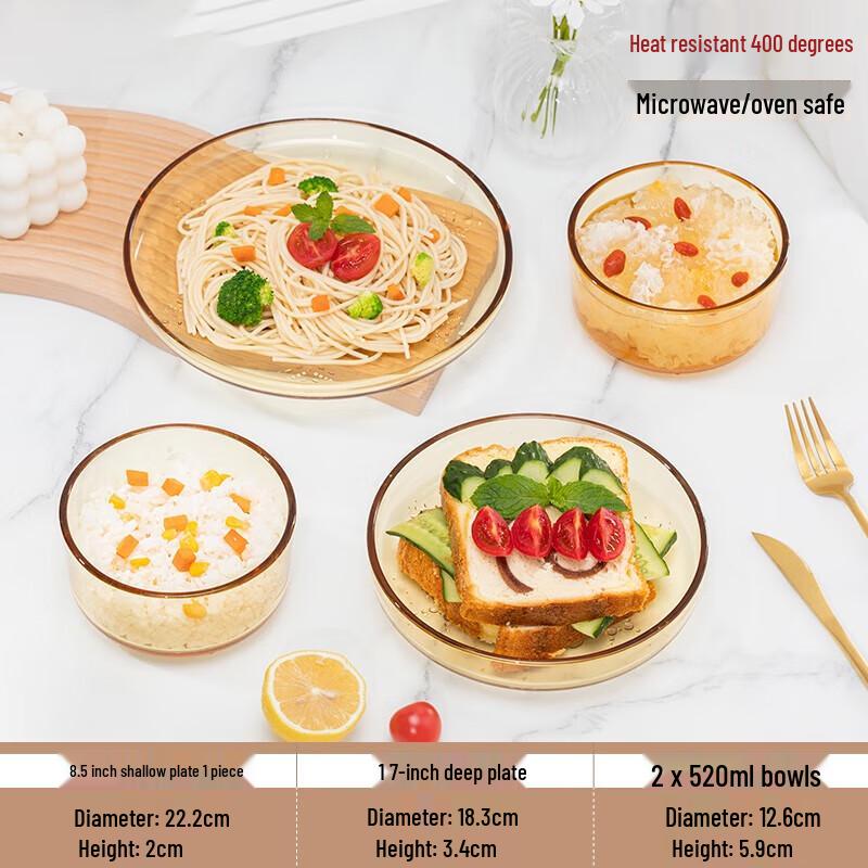 Gaotaibai Microwave Safe High Borosilicate Glass Dinnerware Set