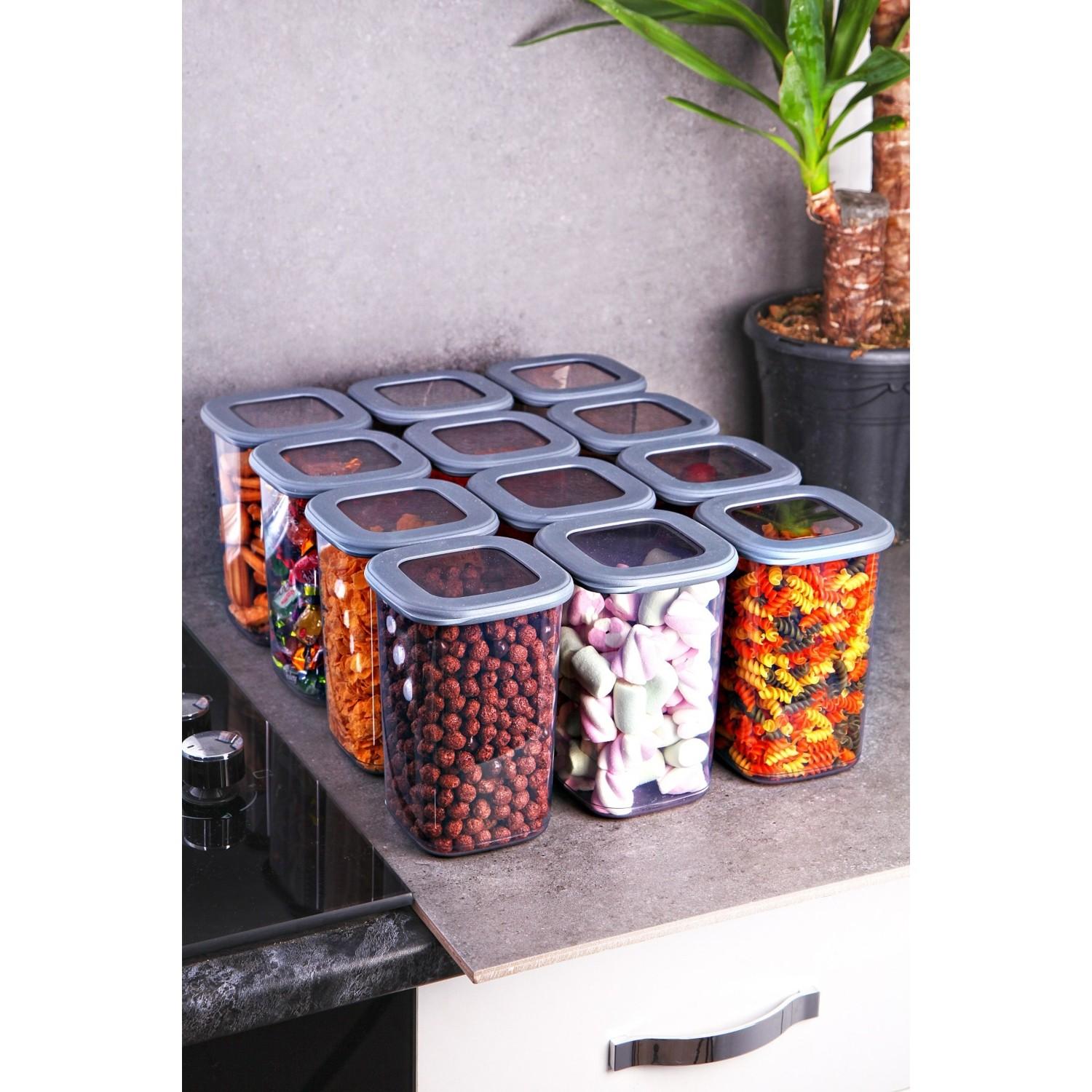 

Набор из 12 контейнеров для хранения продуктов большого размера - 1200 мл Super Set