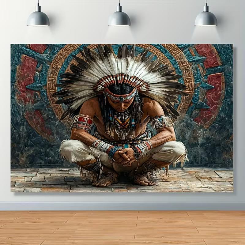 2D Indigenous Culture Tapestry Native American Wall Background Cloth 47.2x31.5inch/120*80cm