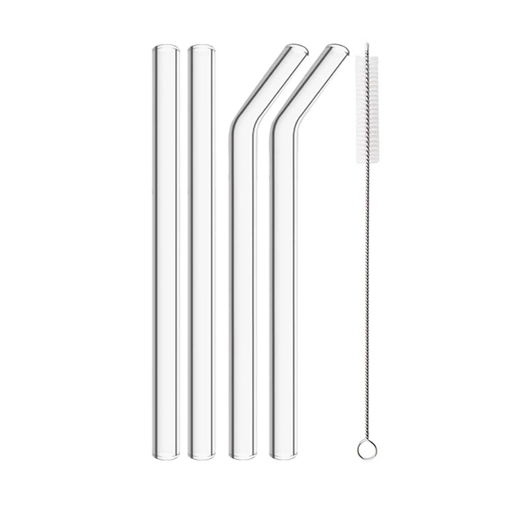 High Borosilicate Glass Straw Set Reusable Straw 12mm Wide Smoothie Straw for Bubble Tea Milkshakes Drinking for Bar Accessories