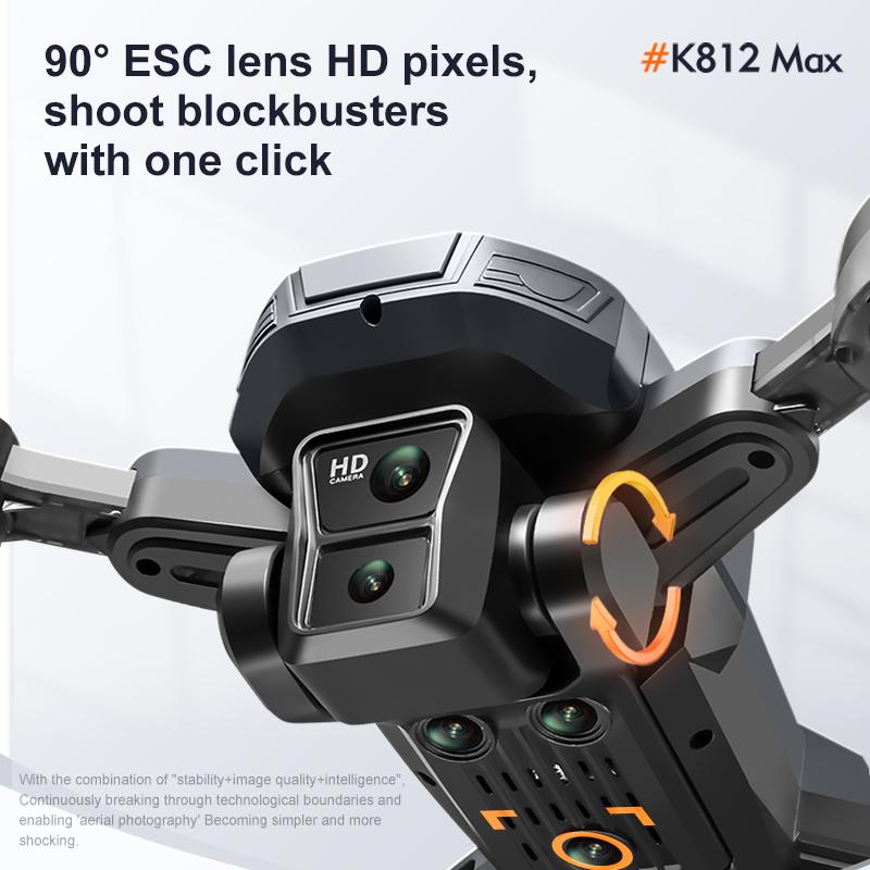 Novo K812 Max Drone GPS 4K Profissional HD Câmeras Duplas 5G WIFI Sem Escovas Desvio de Obstáculos Tela FPV Quadcopter Dobrável Brinquedos