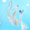 Cat Toy Rainbow Tassel Cats Stick Long Handle Cat Toys Interactive Tassel Toys for Cats Teasing Pet Toy with Bell Pet Supplies