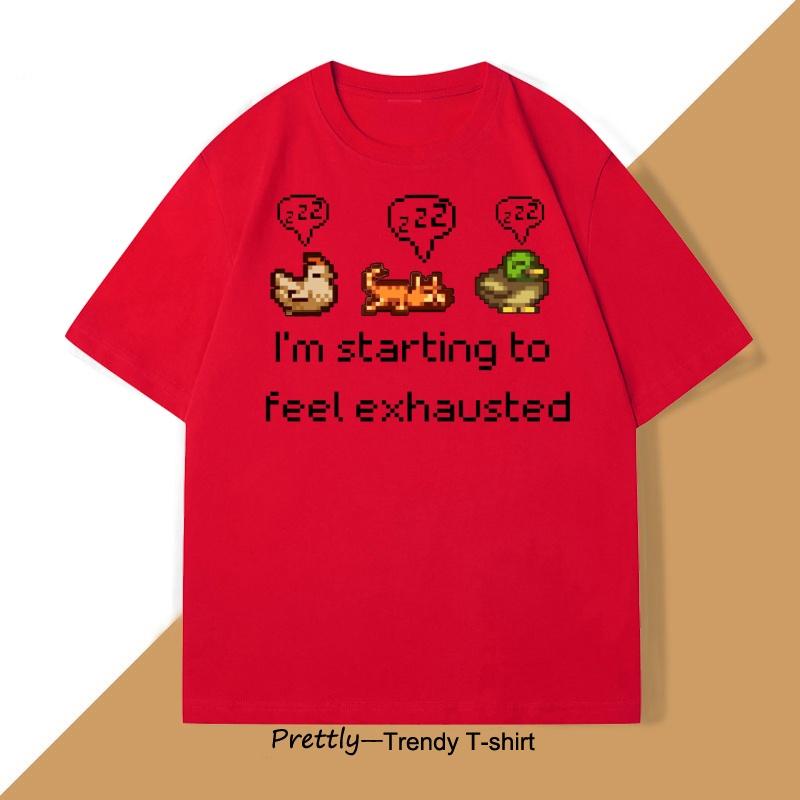 

Stardew Valley TShirt Pixel Art Farming Tee Men Women Funny Cute Chicken T Shirt Casual Cotton Round Neck Tshirt Mens Clothing S