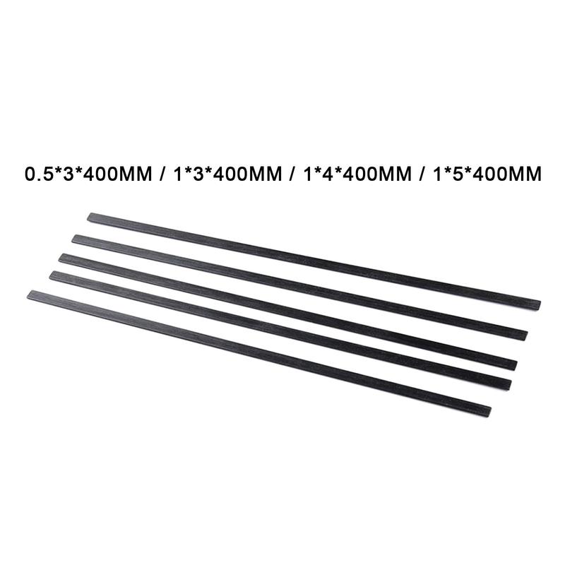 5x Carbon Fiber Strips High Strength Wear Resistance Carbon Fiber Rods for Model Aircraft RC Planes Radio Controlled Vehicles
