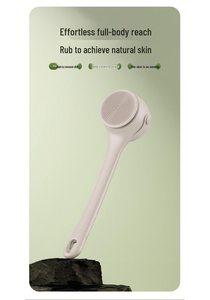 Wireless Long-Handle Electric Bath Brush with Digital Display - Waterproof Automatic Shower Scrubber
