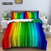 Geometric Duvet Cover Set Queen Size Abstract Art Rainbow Glass Bedding Set Colorful Polyester Quilt Cover Pillowcase for Kids