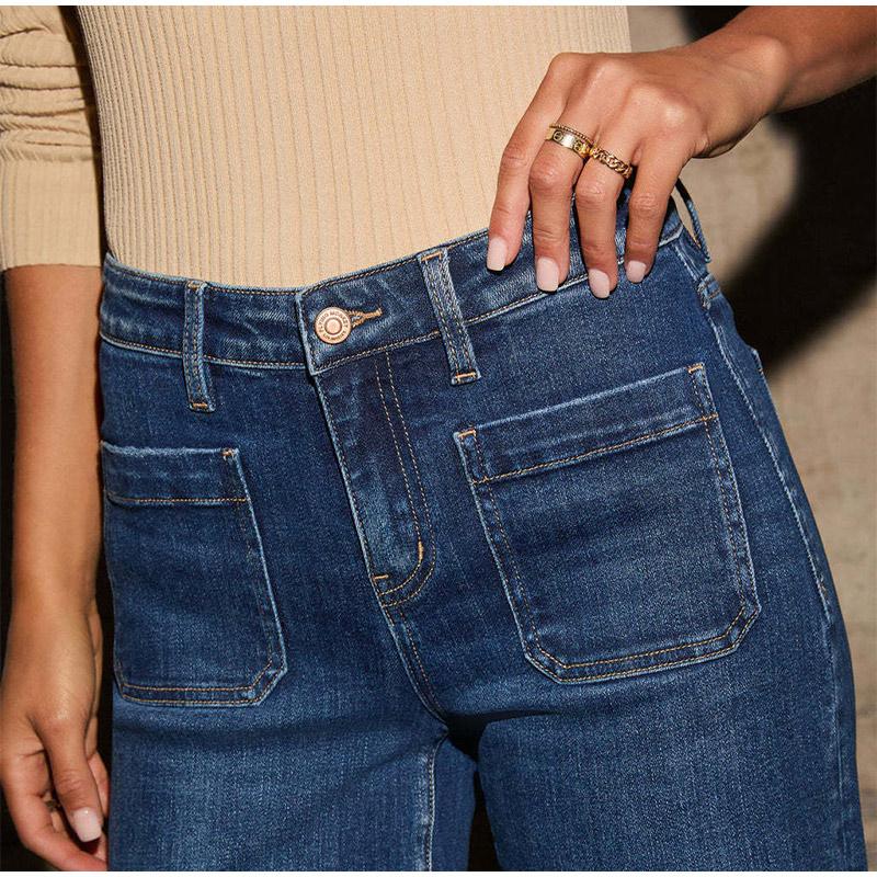 High Waisted Straight Leg Jeans Women's Clothing 2025 Spring New Item Slim and Wide Leg Retro Style Pants
