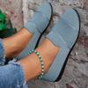 Fashion Women Fashion Sneakers Big Size Bottom Knitted Slip-On Low Cut Breathable Flats Shoes Summer Casual Comfortable Rubber Loafers