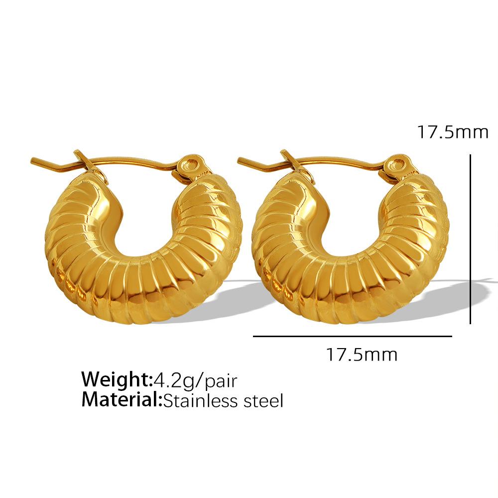 European and American design croissant hammer triangle earrings 18k design commuter earrings