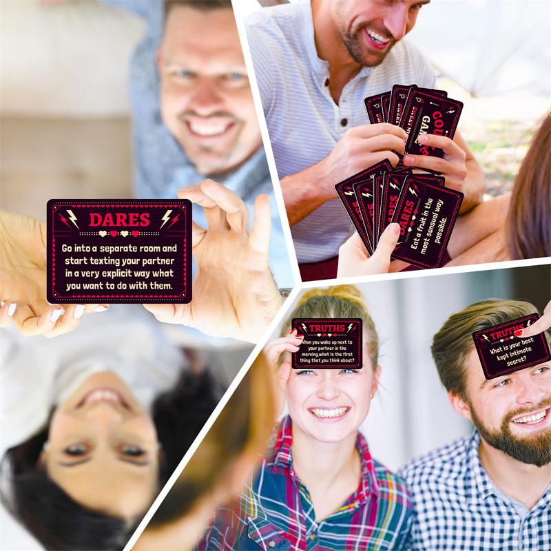 Sada pro párovou hru 50 karet Venkovní sport Noční Stolní hry Interaktivní hračky Karta s rekvizitami Otázka nebo Odpověď Pravda nebo Odvaha Anglická Hra