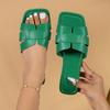 Damskie Letnie Europejski i Amerykański Styl Odzież Outdoorowa Tkane Płaskie Podeszwy Wakacyjne Sandały na Plażę Wygodne Płaskie Sandały