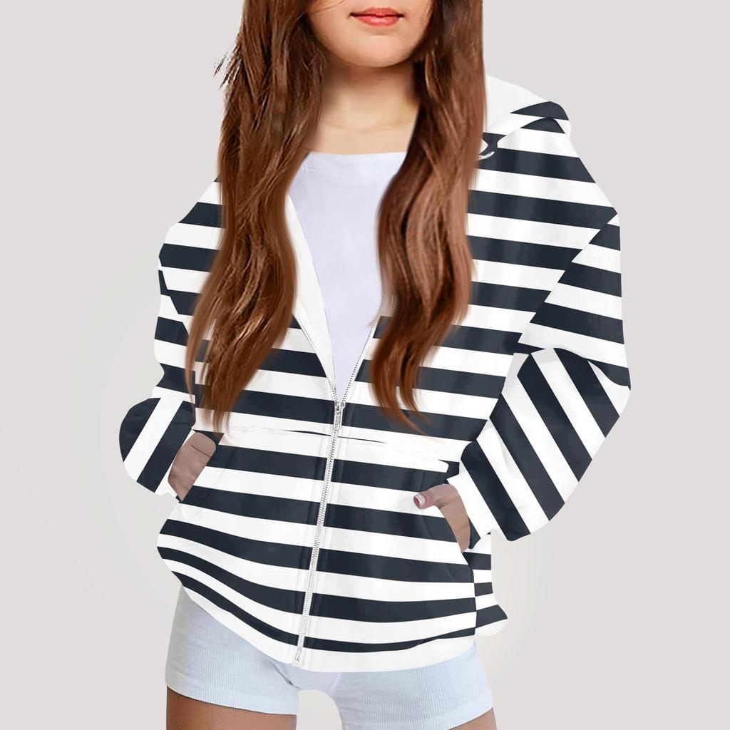 Children's Fashion Printed Long Sleeved Hooded Sweatshirt Girls' Hoodie Jacket