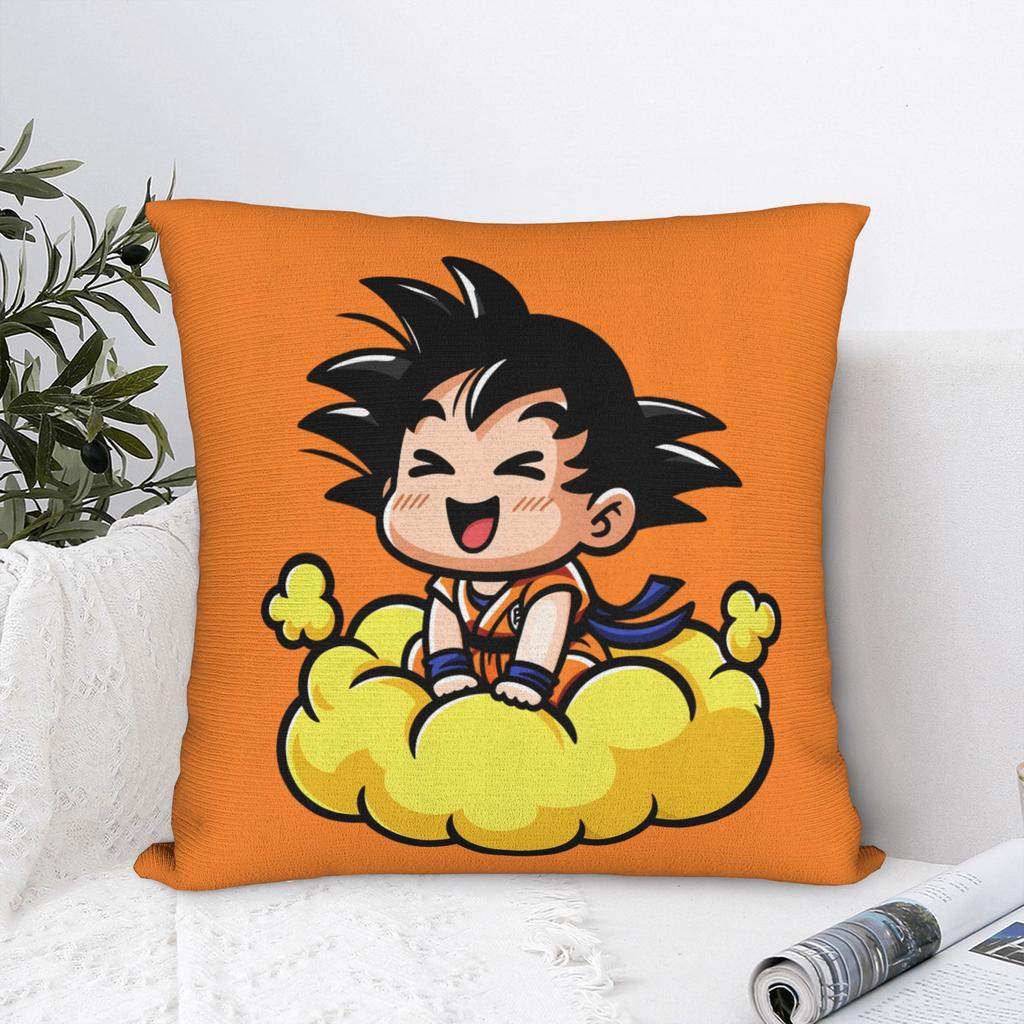 Dbz Goku Throw Pillow Cover Polyester Throw Pillow Cute Chibi Custom Pillowcover Home Decor