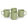 Amazon Basics Glazed Stoneware Coffee Microwave Dishwasher Olive Mugs, 4-Piece Set, 473ml, & Safe,