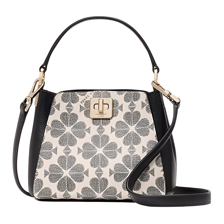 Kate Spade Flower Artificial Leather Shoulder Bag, Crossbody Bag, Handbag Mini Women's Black KK996-001