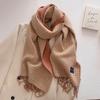 Autumn and winter new versatile scarf women's thickened woven thick beard fringed warm scarf imitation cashmere shawl