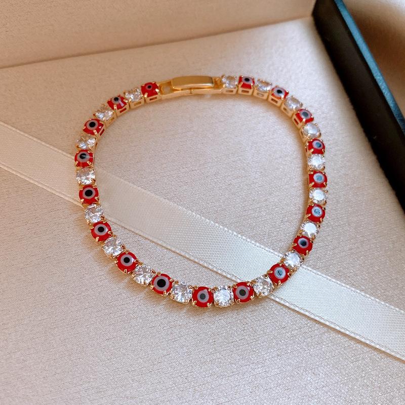 Color eyes zircon square bracelet temperament trend bracelet European and American jewelry women