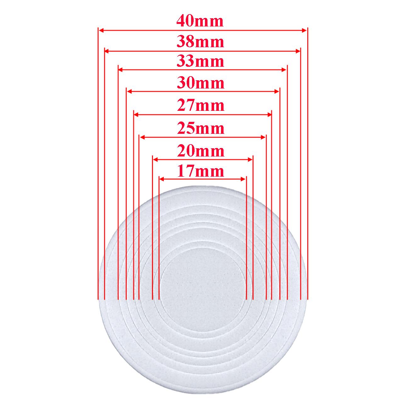 60Pcs 17/20/25/27/30/33/38/40mm EVA Foam Gaskets Coin Capsule Ring Pads for Coin Cases Collection Supplies (No Coin Cases) белый