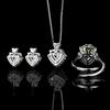 Šperky Nová súprava Vysoko uhlíková Papalacha Náušnice v tvare srdca Prsteň Náhrdelník Módna ľahká luxusná pre ženy
