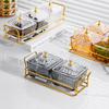 UOSU Golden Stand Glass Snack & Fruit Serving Tray