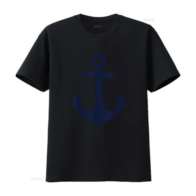 Mens Preppy Nautical Anchor S for Sailors Boaters Yachting T Shirt White Vintage Washed Comfortable Streetwear Stretched