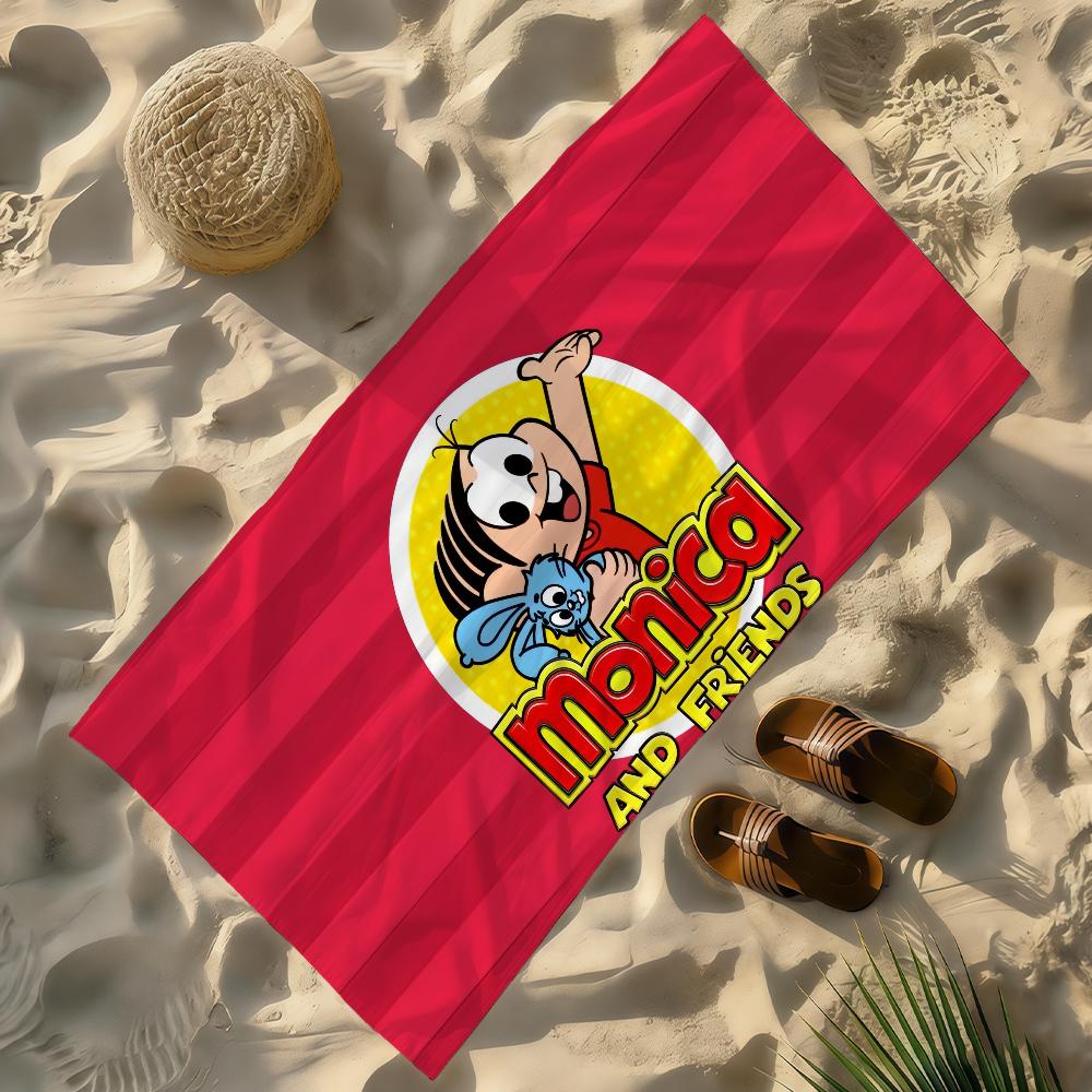 Cartoon T-Turma da Cute M-Monica-S Towel Soft Lightweight Anti-Sand Large Beach Towel Quick-Drying Bath Sports Family
