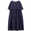 New  Vintage Plaid Summer Dress Women Plus Size Casual Oversize Loose Basic Dress